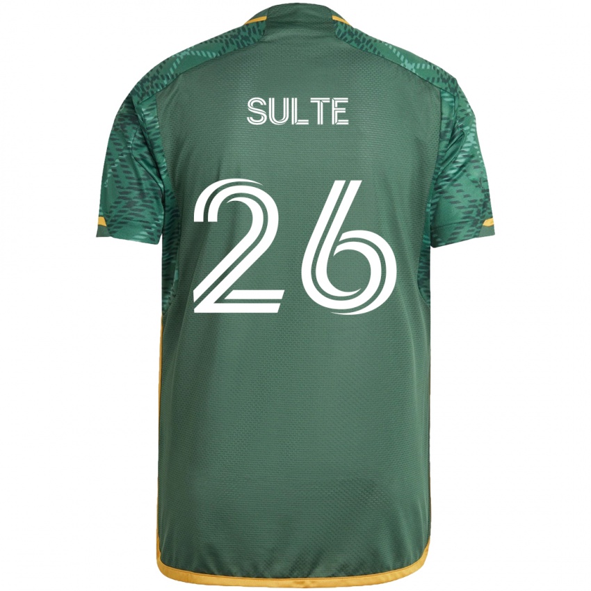 Niño Camiseta Hunter Sulte #26 Verde Naranja 1ª Equipación 2024/25 La Camisa Chile