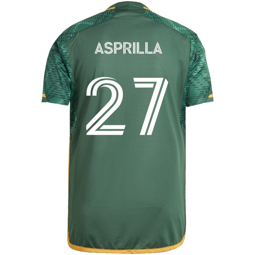 Niño Camiseta Dairon Asprilla #27 Verde Naranja 1ª Equipación 2024/25 La Camisa Chile