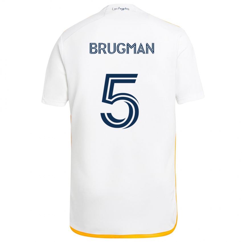 Niño Camiseta Gastón Brugman #5 Blanco Amarillo 1ª Equipación 2024/25 La Camisa Chile