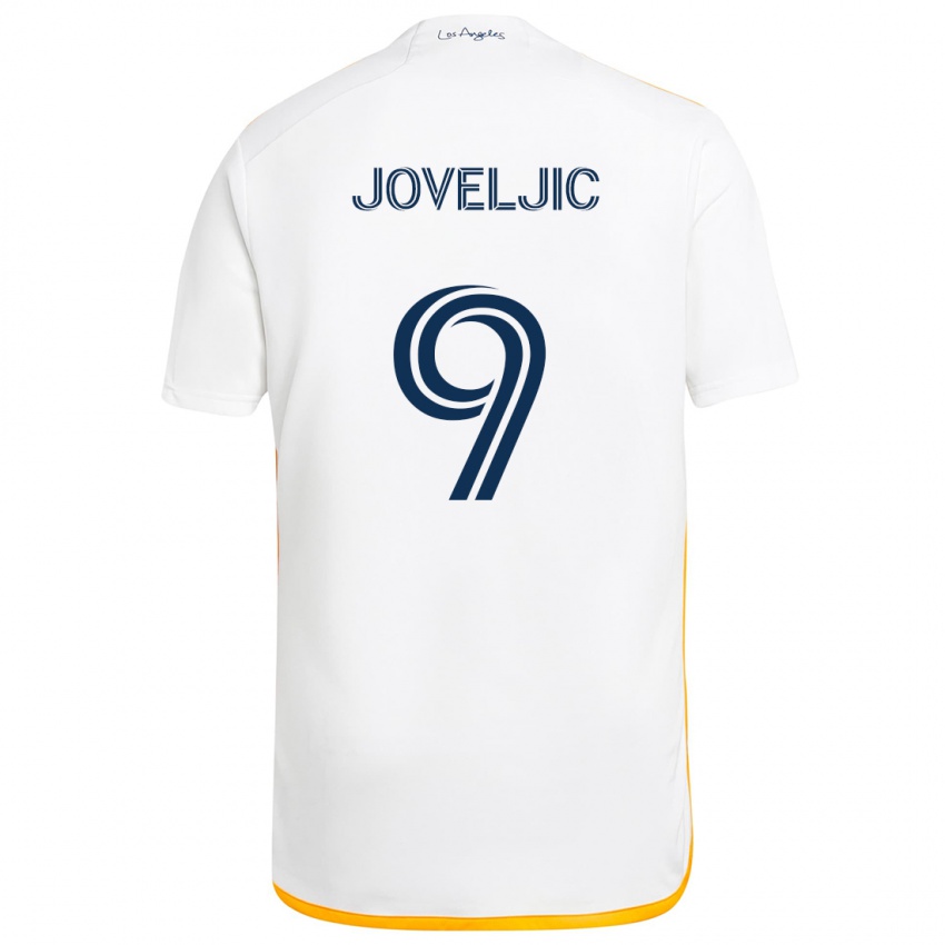 Niño Camiseta Dejan Joveljic #9 Blanco Amarillo 1ª Equipación 2024/25 La Camisa Chile