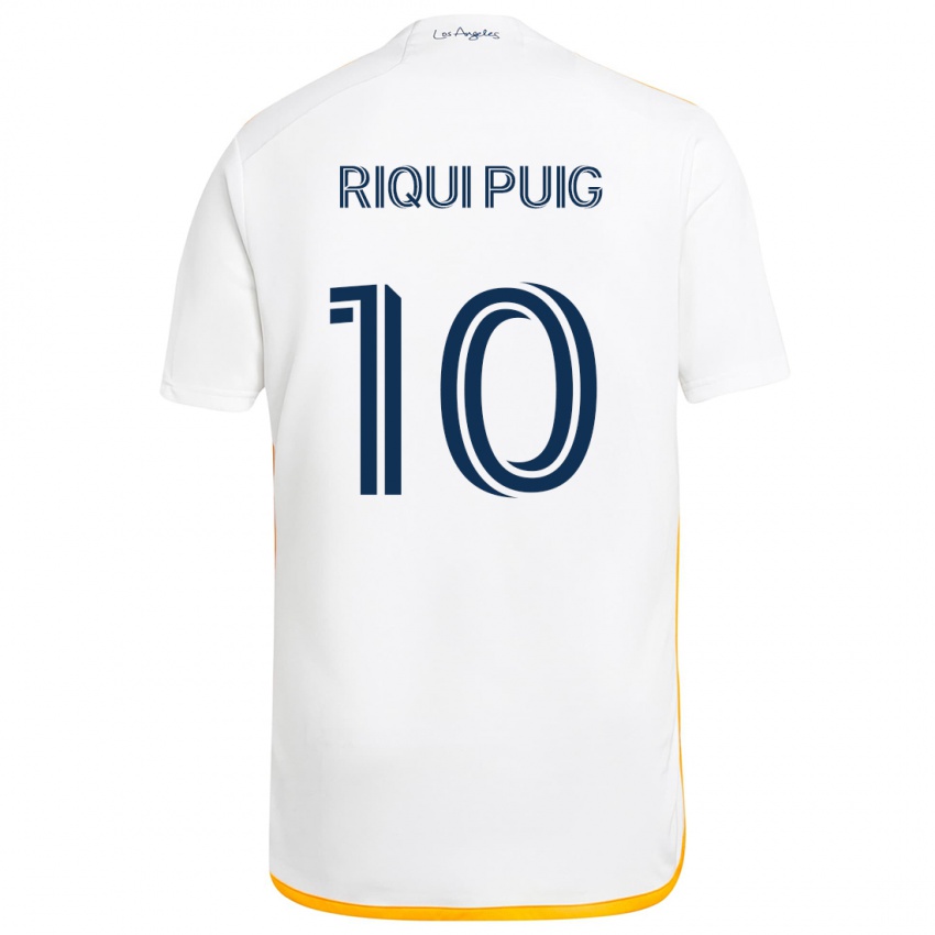 Niño Camiseta Riqui Puig #10 Blanco Amarillo 1ª Equipación 2024/25 La Camisa Chile