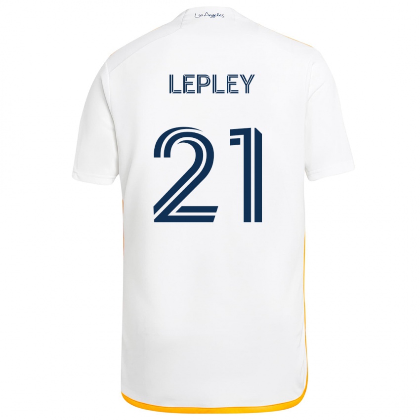 Niño Camiseta Tucker Lepley #21 Blanco Amarillo 1ª Equipación 2024/25 La Camisa Chile