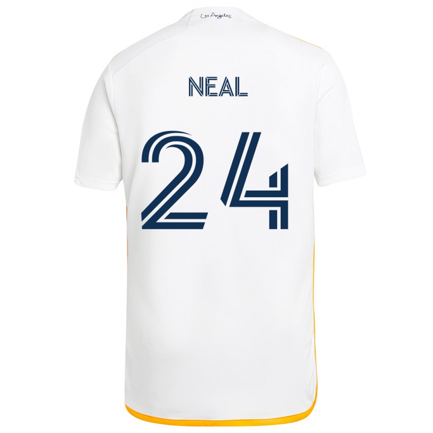 Niño Camiseta Jalen Neal #24 Blanco Amarillo 1ª Equipación 2024/25 La Camisa Chile