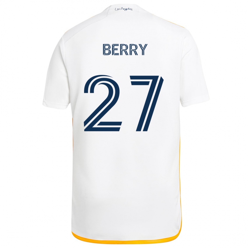 Niño Camiseta Miguel Berry #27 Blanco Amarillo 1ª Equipación 2024/25 La Camisa Chile