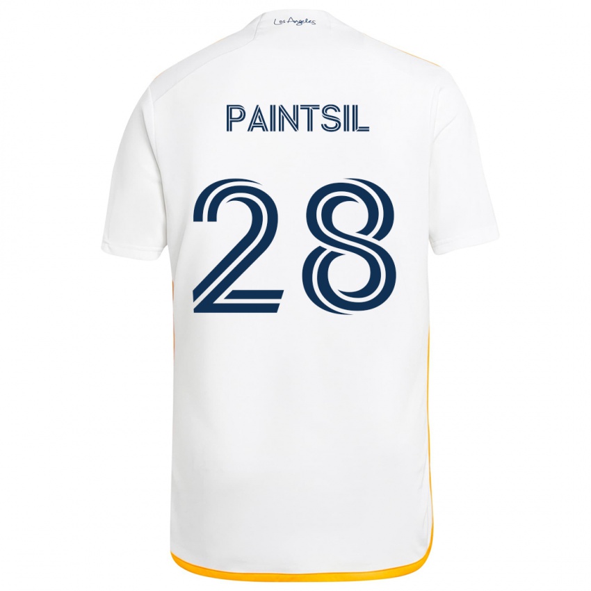 Niño Camiseta Joseph Paintsil #28 Blanco Amarillo 1ª Equipación 2024/25 La Camisa Chile