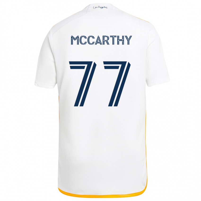 Niño Camiseta John Mccarthy #77 Blanco Amarillo 1ª Equipación 2024/25 La Camisa Chile