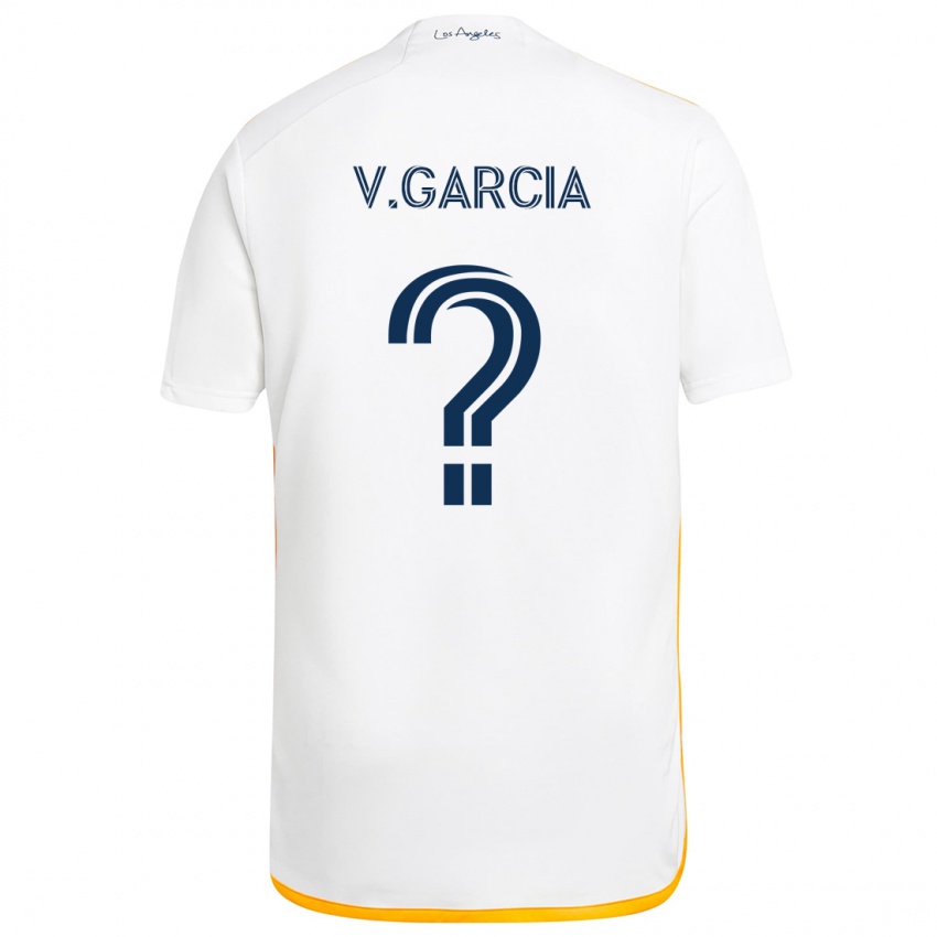 Niño Camiseta Vicente Garcia #0 Blanco Amarillo 1ª Equipación 2024/25 La Camisa Chile