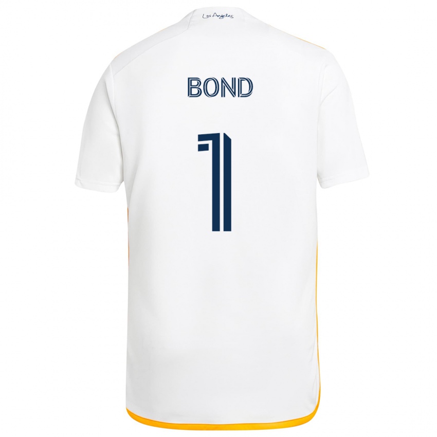 Niño Camiseta Jonathan Bond #1 Blanco Amarillo 1ª Equipación 2024/25 La Camisa Chile