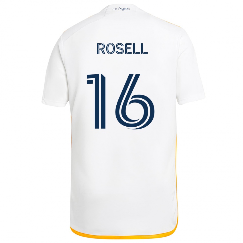 Niño Camiseta Uri Rosell #16 Blanco Amarillo 1ª Equipación 2024/25 La Camisa Chile