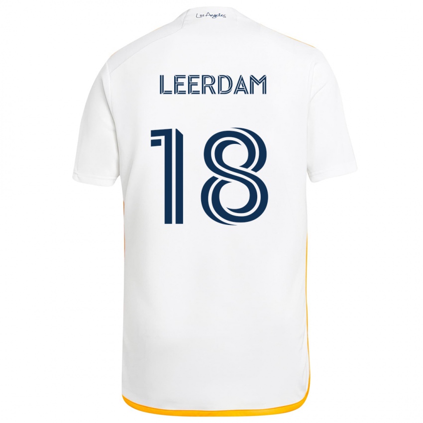 Niño Camiseta Kelvin Leerdam #18 Blanco Amarillo 1ª Equipación 2024/25 La Camisa Chile