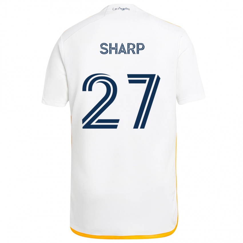 Niño Camiseta Billy Sharp #27 Blanco Amarillo 1ª Equipación 2024/25 La Camisa Chile