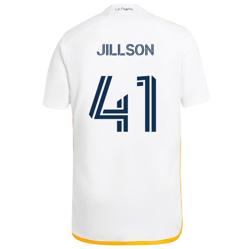 Niño Camiseta Simon Jillson #41 Blanco Amarillo 1ª Equipación 2024/25 La Camisa Chile