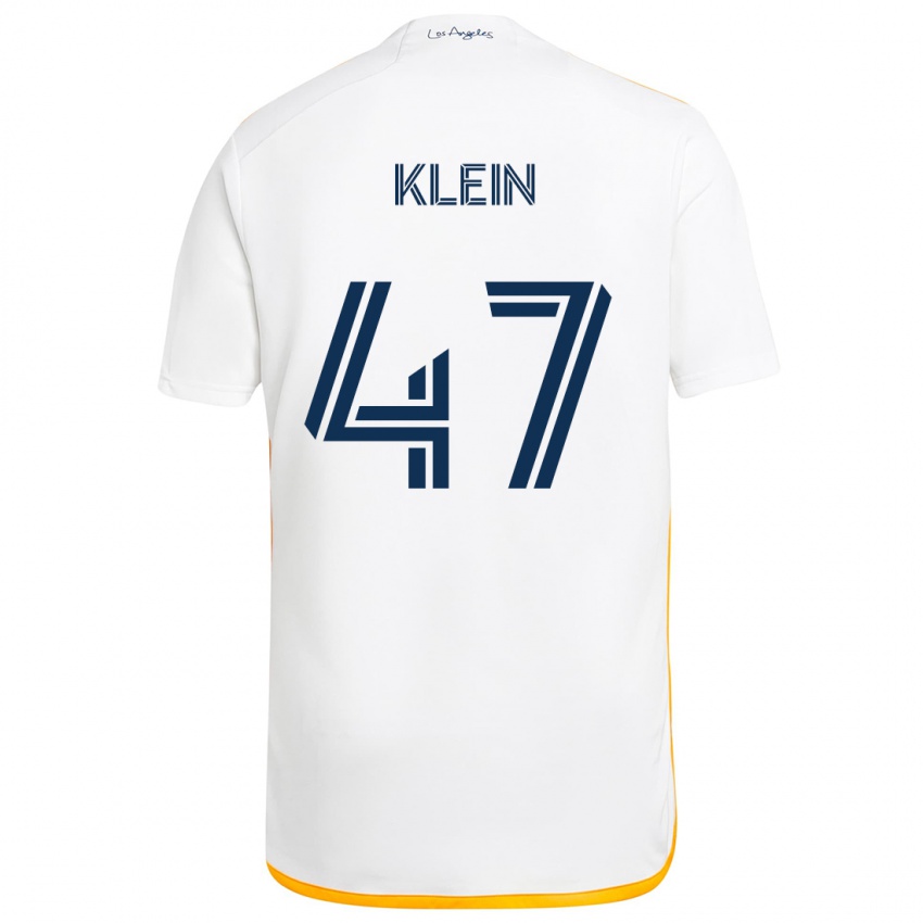 Niño Camiseta Carson Klein #47 Blanco Amarillo 1ª Equipación 2024/25 La Camisa Chile