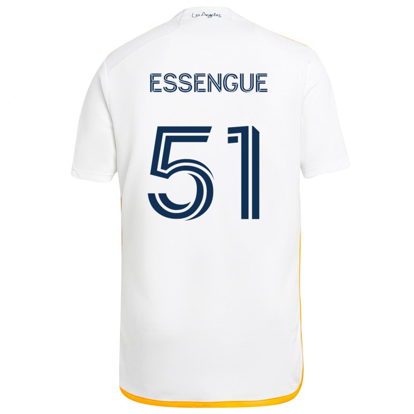 Niño Camiseta Ascel Essengue #51 Blanco Amarillo 1ª Equipación 2024/25 La Camisa Chile