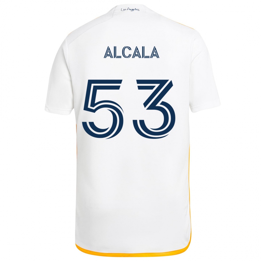 Niño Camiseta Álex Alcalá #53 Blanco Amarillo 1ª Equipación 2024/25 La Camisa Chile