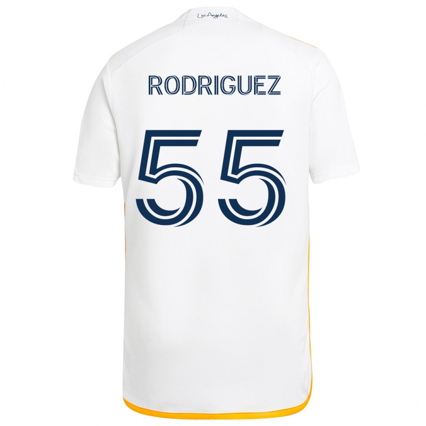 Niño Camiseta Diego Rodriguez #55 Blanco Amarillo 1ª Equipación 2024/25 La Camisa Chile