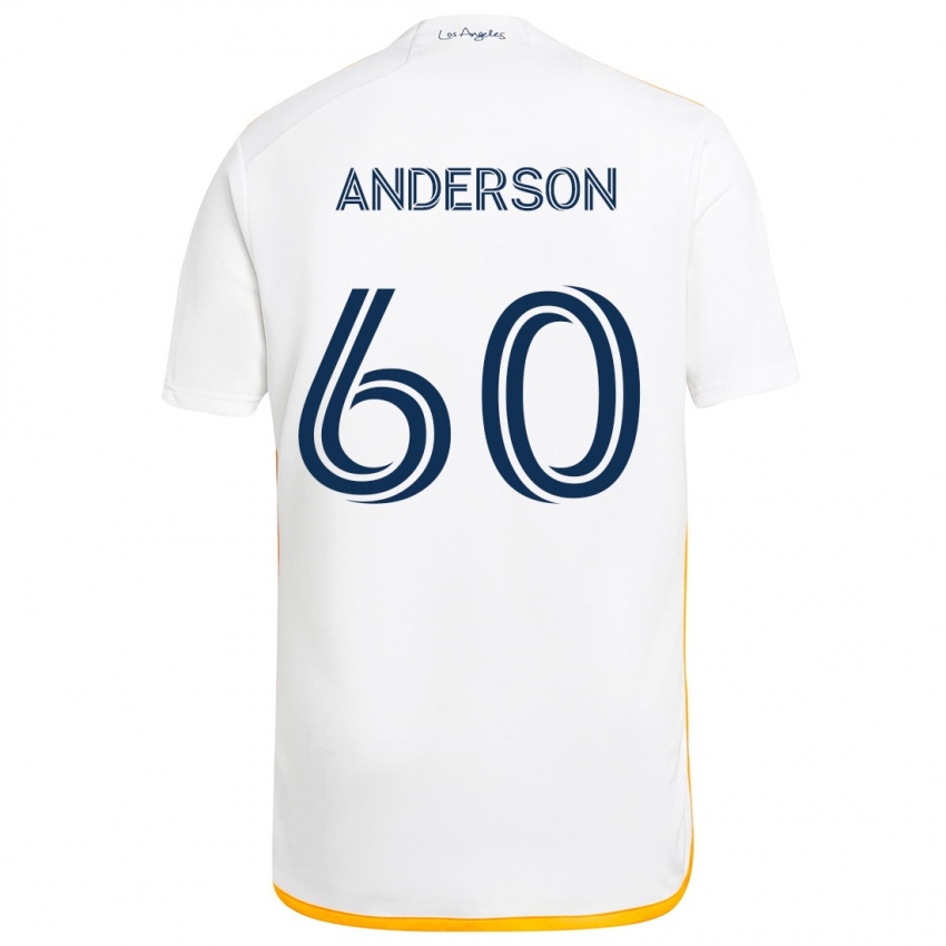 Niño Camiseta Nolan Anderson #60 Blanco Amarillo 1ª Equipación 2024/25 La Camisa Chile