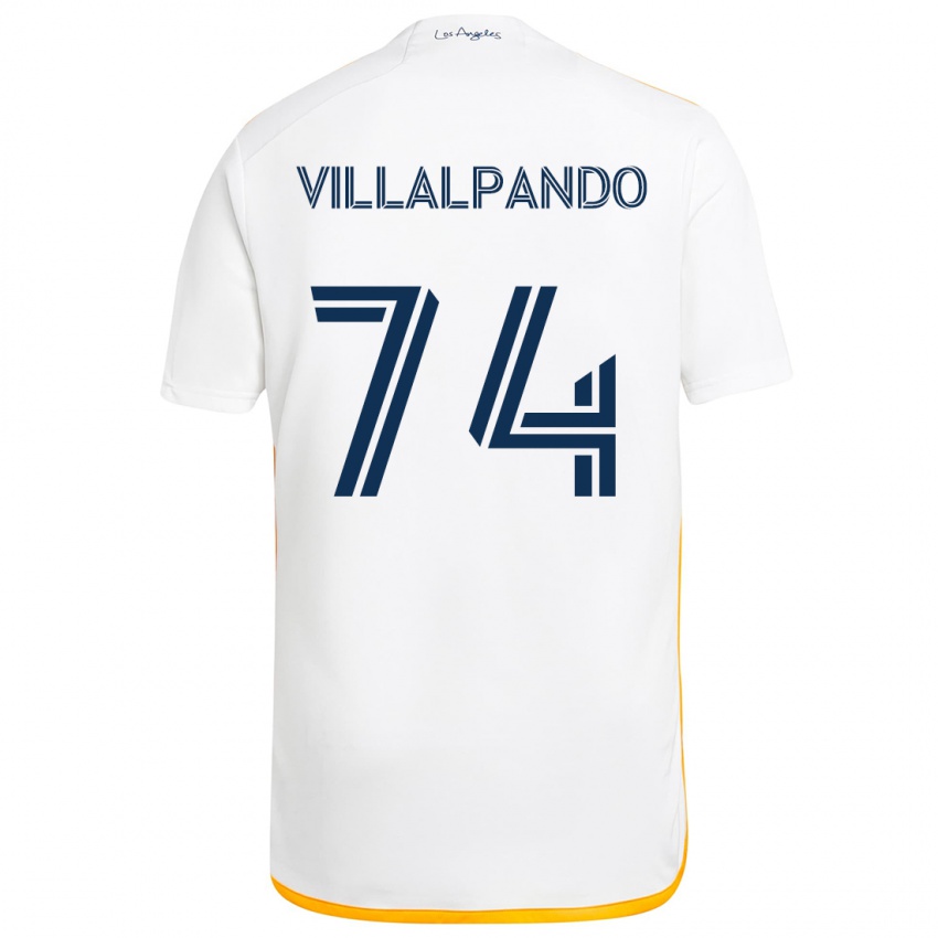 Niño Camiseta Sergio Villalpando #74 Blanco Amarillo 1ª Equipación 2024/25 La Camisa Chile