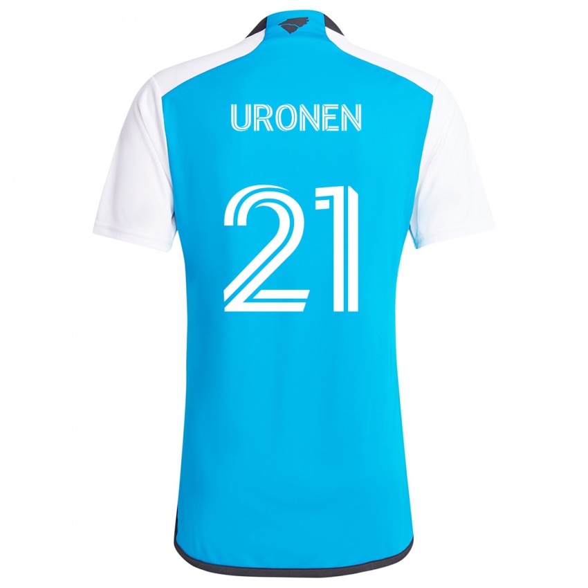 Niño Camiseta Jere Uronen #21 Azul Blanco 1ª Equipación 2024/25 La Camisa Chile