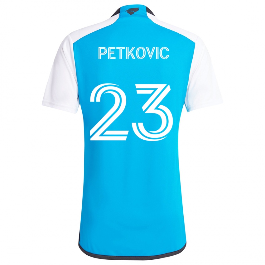 Niño Camiseta Nikola Petkovic #23 Azul Blanco 1ª Equipación 2024/25 La Camisa Chile