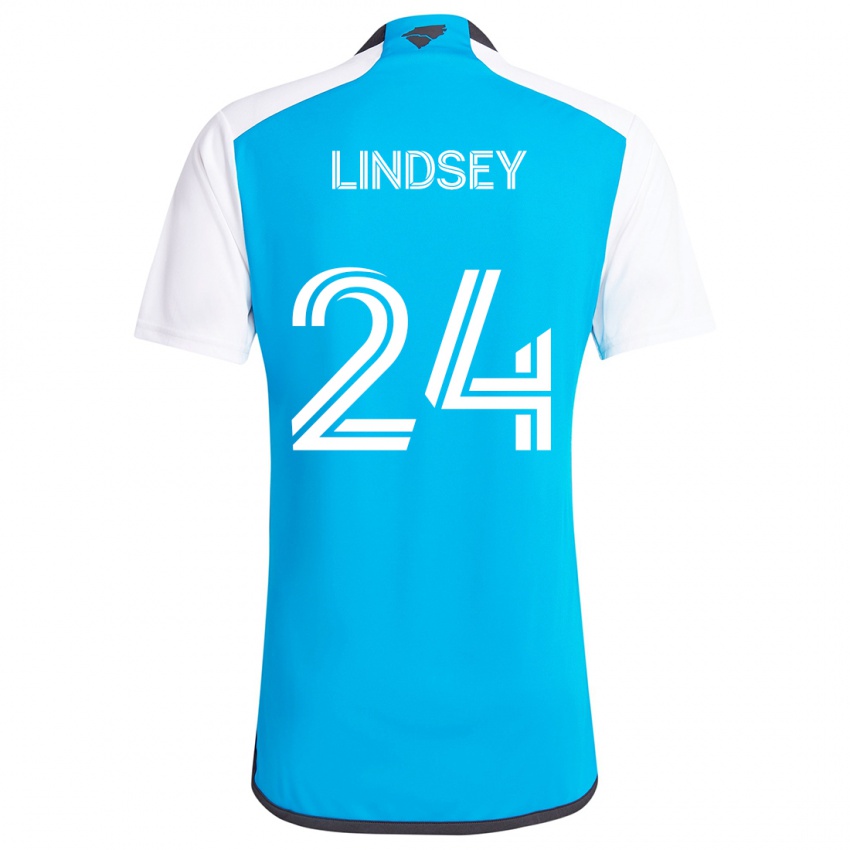 Niño Camiseta Jaylin Lindsey #24 Azul Blanco 1ª Equipación 2024/25 La Camisa Chile