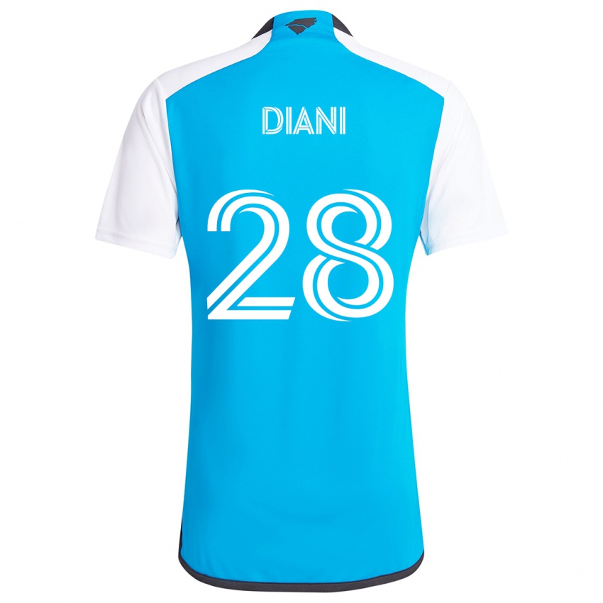 Niño Camiseta Djibril Diani #28 Azul Blanco 1ª Equipación 2024/25 La Camisa Chile