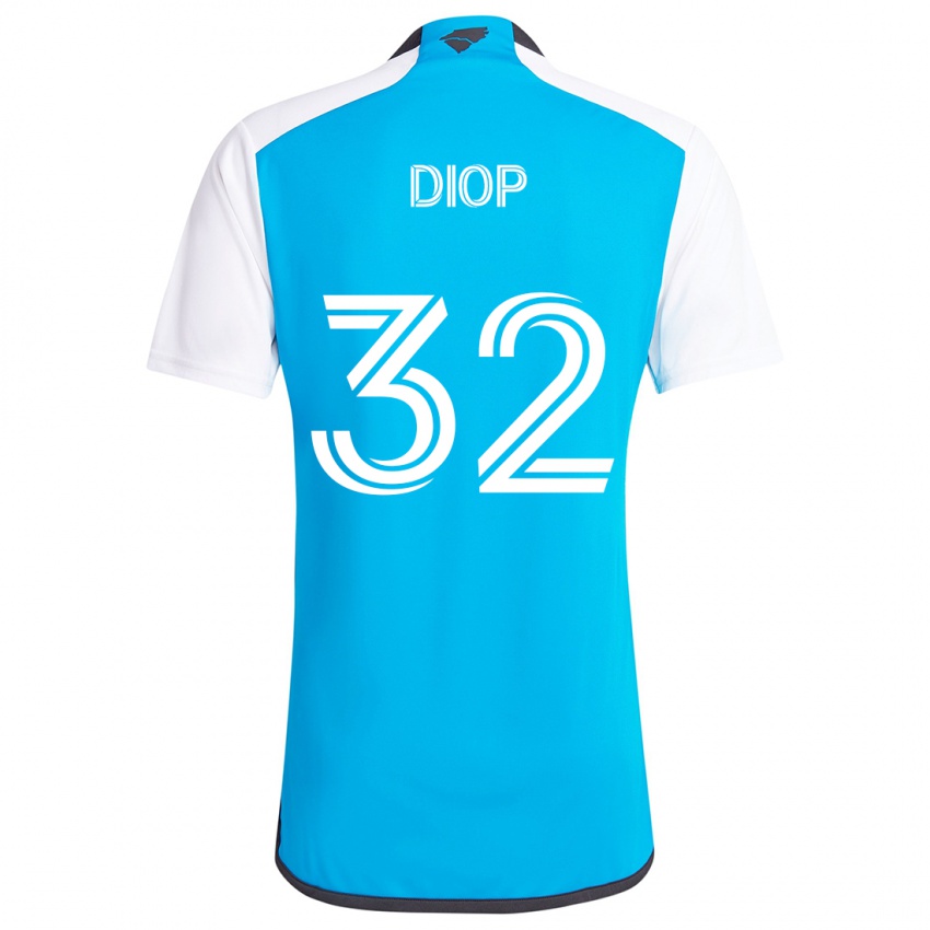 Niño Camiseta Hamady Diop #32 Azul Blanco 1ª Equipación 2024/25 La Camisa Chile