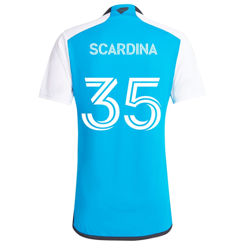 Niño Camiseta Nick Scardina #35 Azul Blanco 1ª Equipación 2024/25 La Camisa Chile