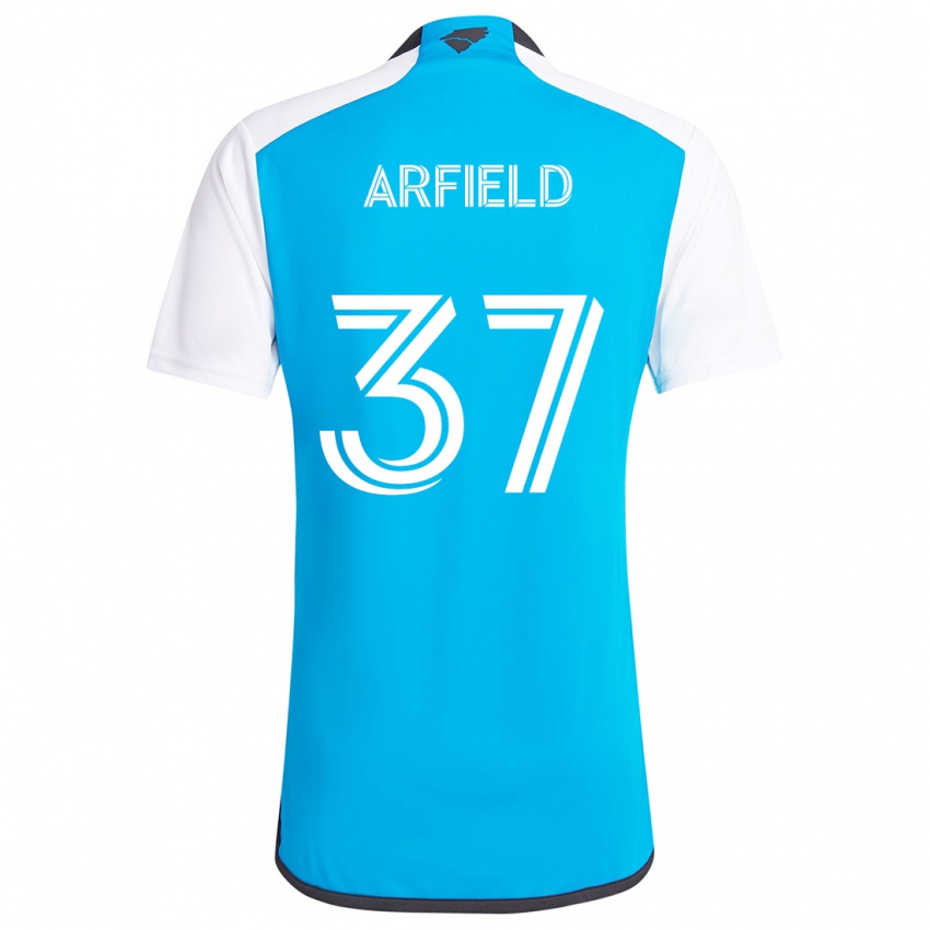 Niño Camiseta Scott Arfield #37 Azul Blanco 1ª Equipación 2024/25 La Camisa Chile