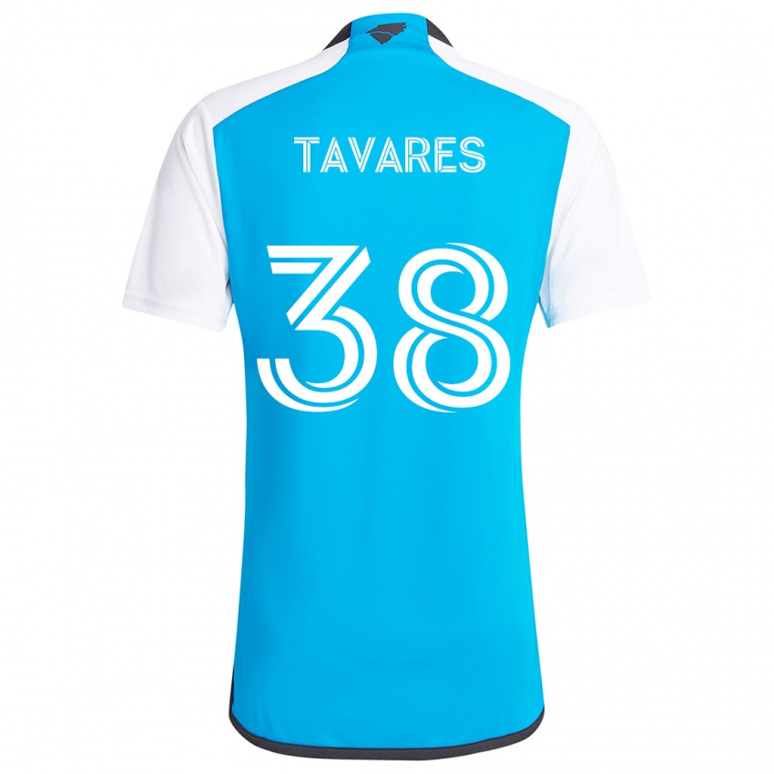 Niño Camiseta Iuri Tavares #38 Azul Blanco 1ª Equipación 2024/25 La Camisa Chile