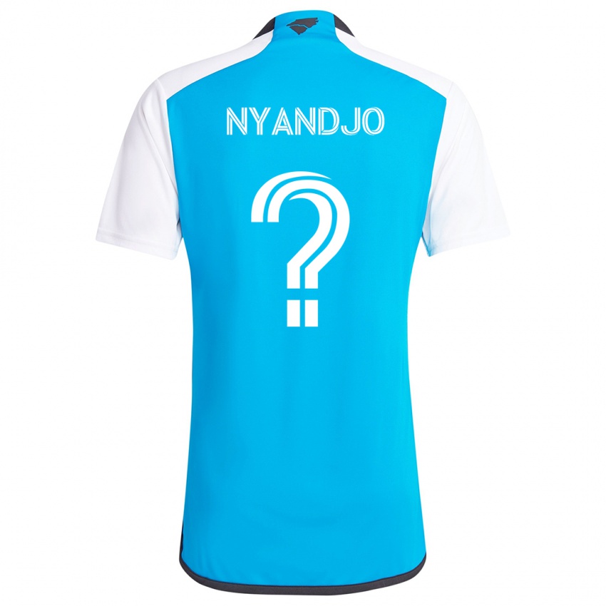 Niño Camiseta James Nyandjo #0 Azul Blanco 1ª Equipación 2024/25 La Camisa Chile