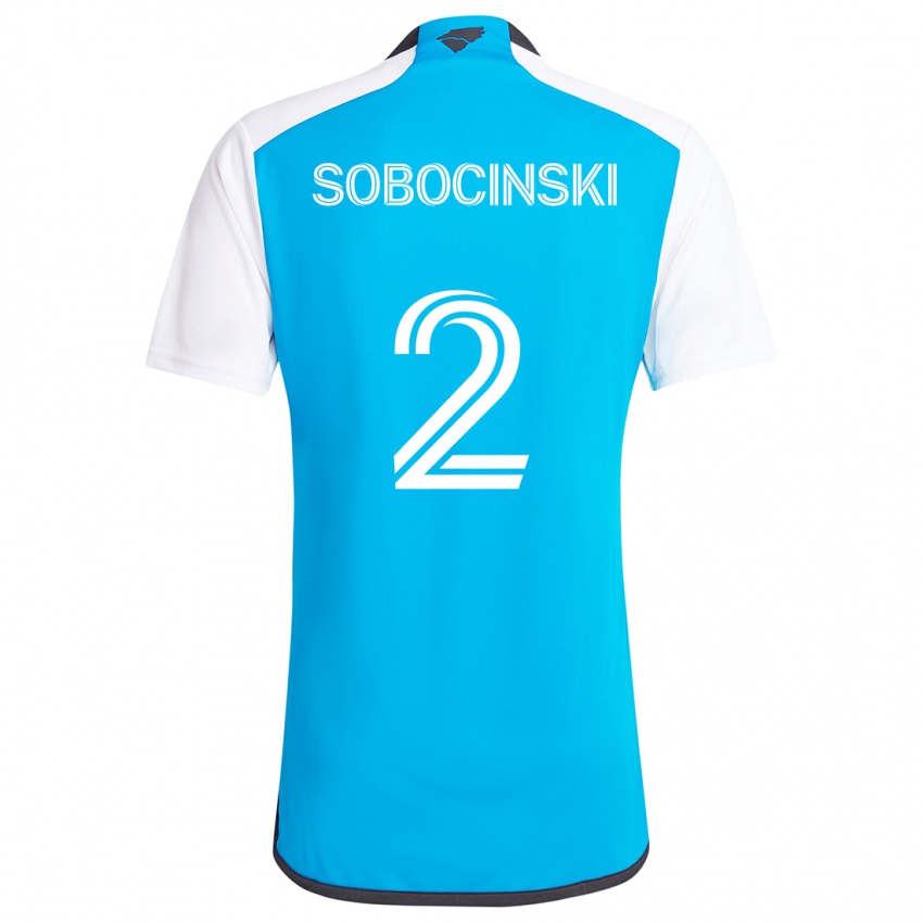 Niño Camiseta Jan Sobocinski #2 Azul Blanco 1ª Equipación 2024/25 La Camisa Chile