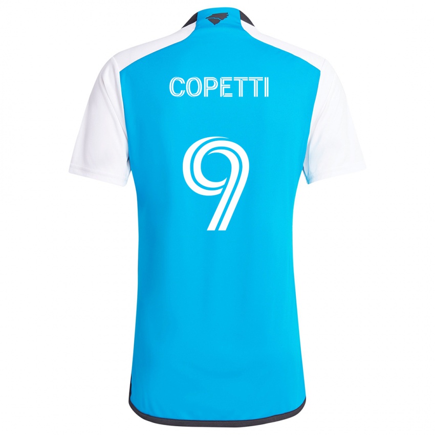 Niño Camiseta Enzo Copetti #9 Azul Blanco 1ª Equipación 2024/25 La Camisa Chile