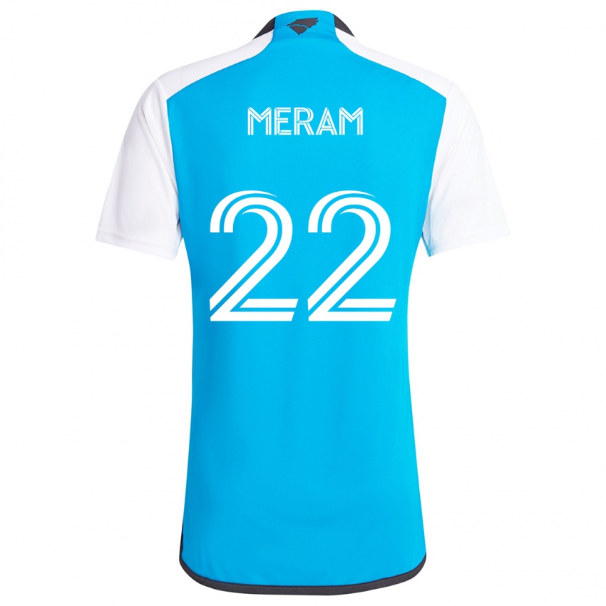 Niño Camiseta Justin Meram #22 Azul Blanco 1ª Equipación 2024/25 La Camisa Chile