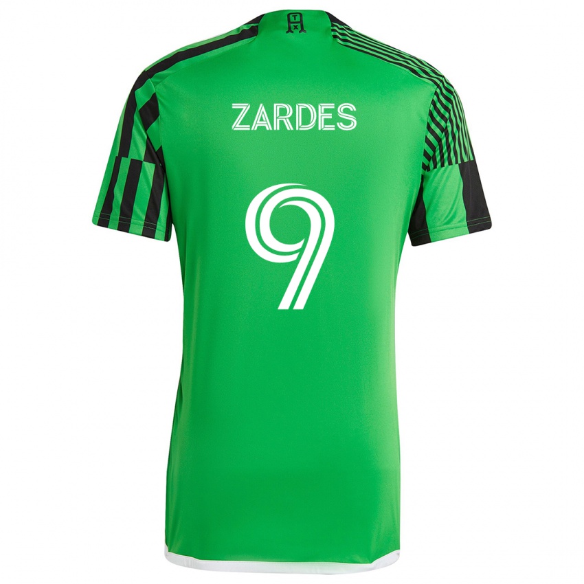 Niño Camiseta Gyasi Zardes #9 Verde Negro 1ª Equipación 2024/25 La Camisa Chile