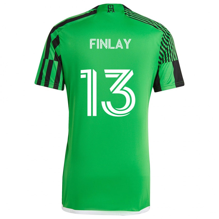 Niño Camiseta Ethan Finlay #13 Verde Negro 1ª Equipación 2024/25 La Camisa Chile