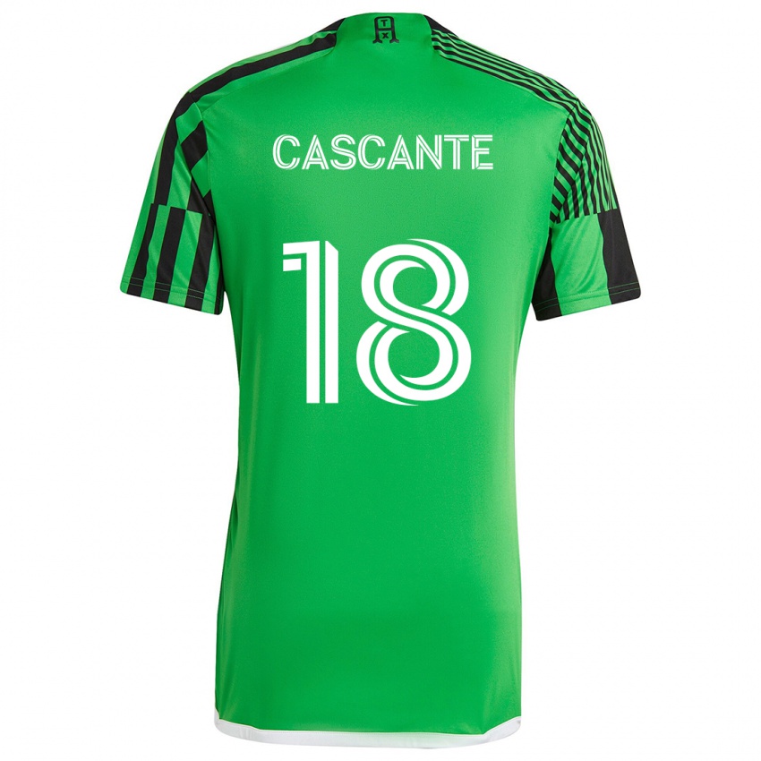 Niño Camiseta Julio Cascante #18 Verde Negro 1ª Equipación 2024/25 La Camisa Chile