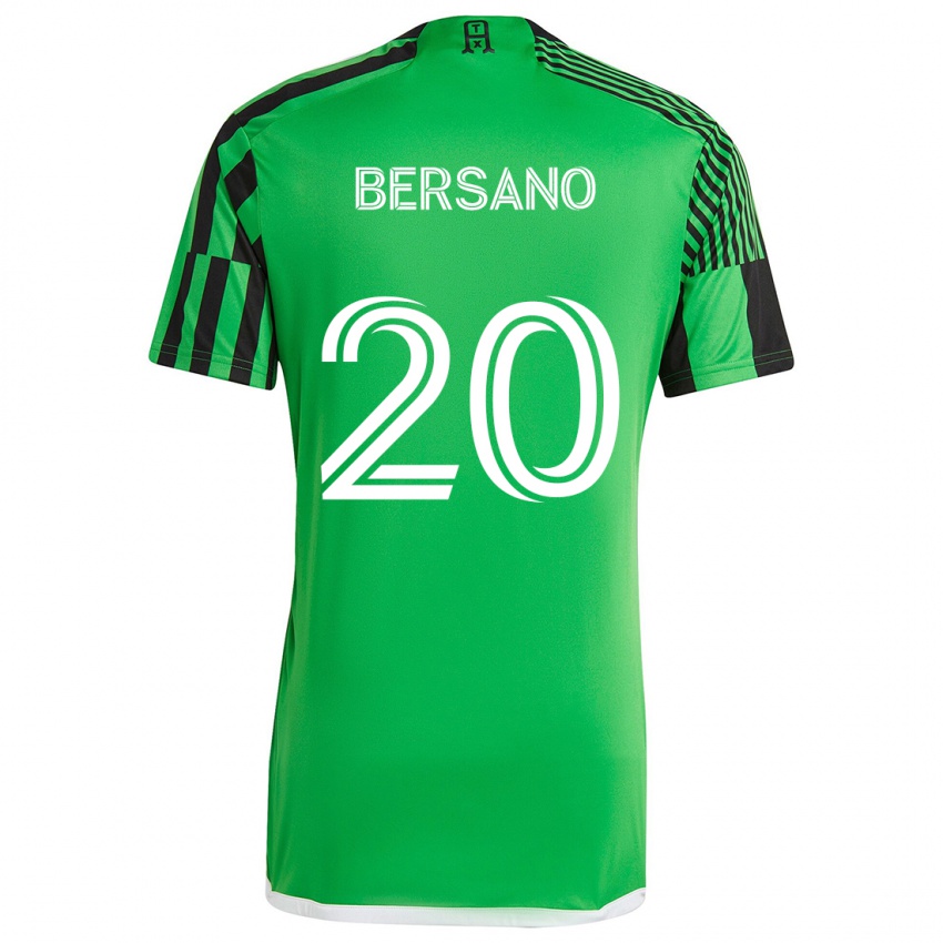 Niño Camiseta Matt Bersano #20 Verde Negro 1ª Equipación 2024/25 La Camisa Chile