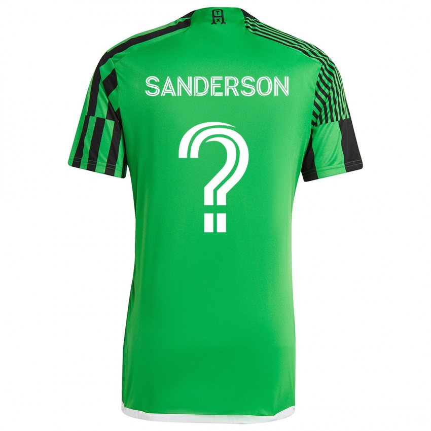 Niño Camiseta Spencer Sanderson #0 Verde Negro 1ª Equipación 2024/25 La Camisa Chile