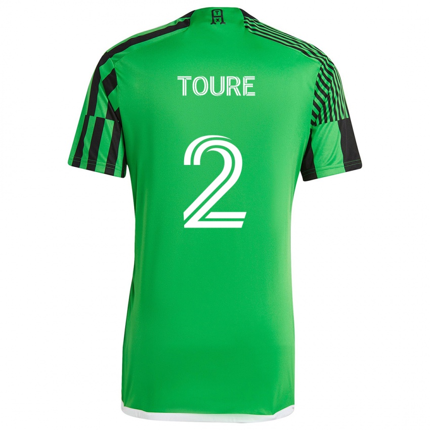 Niño Camiseta Cheick Touré #2 Verde Negro 1ª Equipación 2024/25 La Camisa Chile