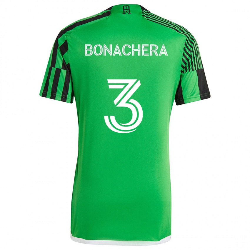 Niño Camiseta Rubén Bonachera #3 Verde Negro 1ª Equipación 2024/25 La Camisa Chile