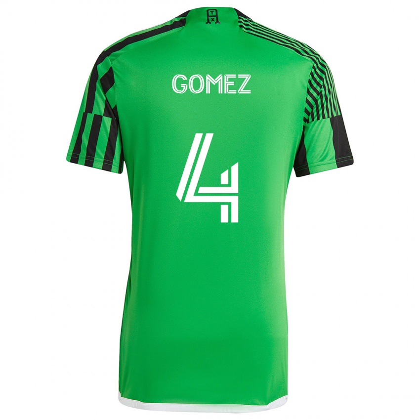 Niño Camiseta Antonio Gomez #4 Verde Negro 1ª Equipación 2024/25 La Camisa Chile