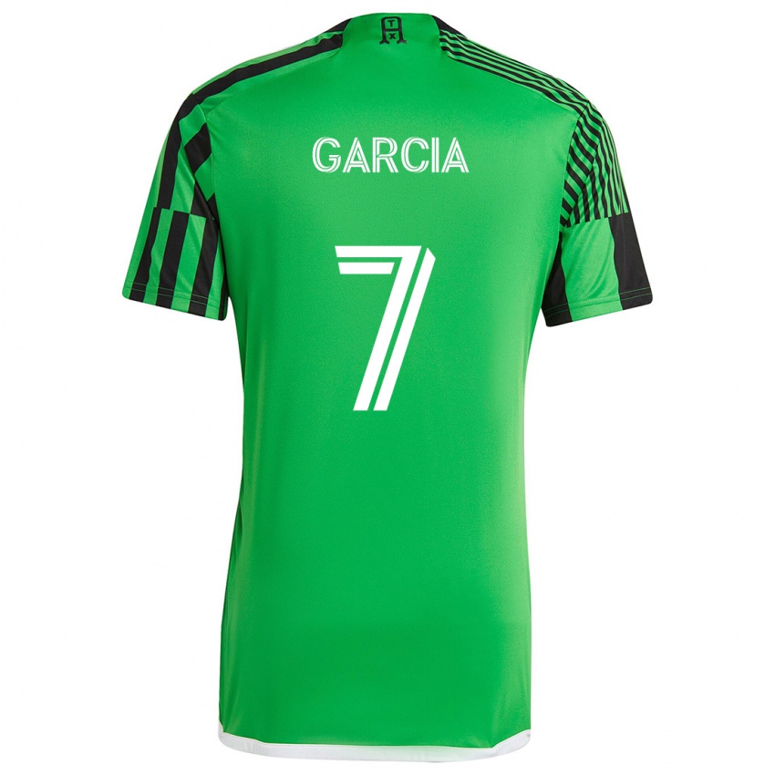 Niño Camiseta Anthony García #7 Verde Negro 1ª Equipación 2024/25 La Camisa Chile