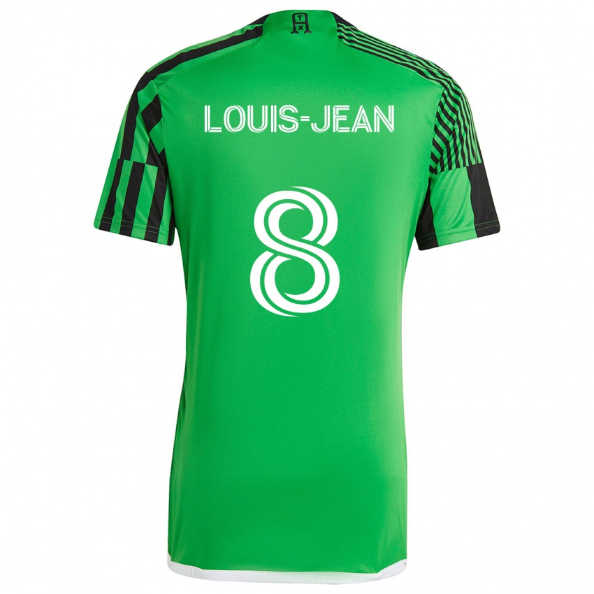 Niño Camiseta Steeve Louis-Jean #8 Verde Negro 1ª Equipación 2024/25 La Camisa Chile