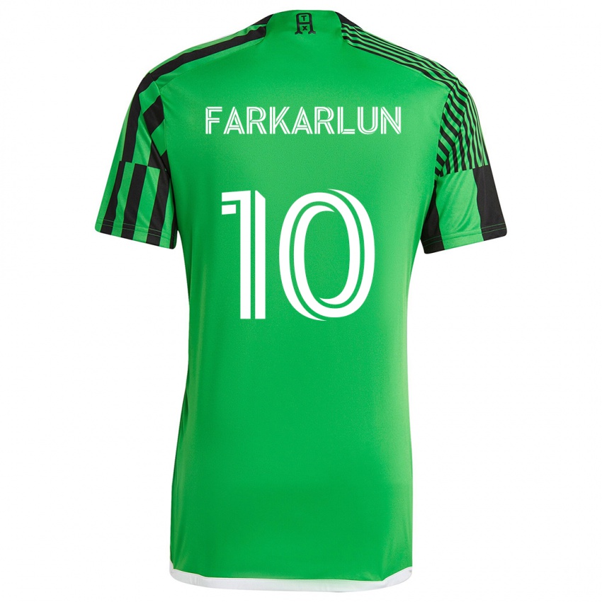 Niño Camiseta Jimmy Farkarlun #10 Verde Negro 1ª Equipación 2024/25 La Camisa Chile