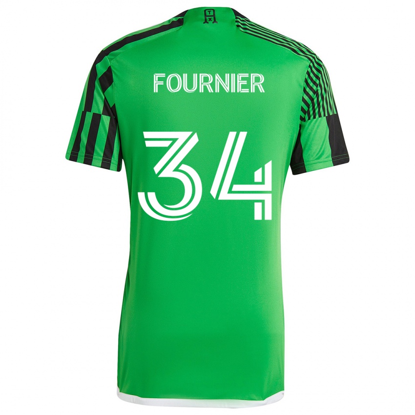 Niño Camiseta Drake Fournier #34 Verde Negro 1ª Equipación 2024/25 La Camisa Chile