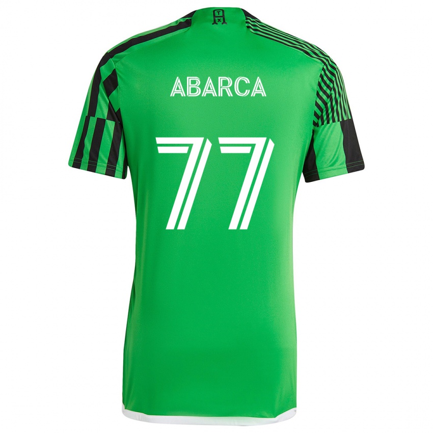 Niño Camiseta Diego Abarca #77 Verde Negro 1ª Equipación 2024/25 La Camisa Chile