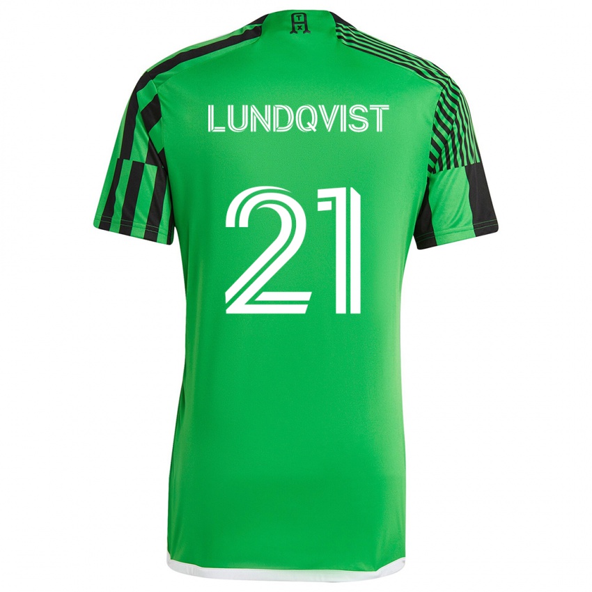 Niño Camiseta Adam Lundqvist #21 Verde Negro 1ª Equipación 2024/25 La Camisa Chile