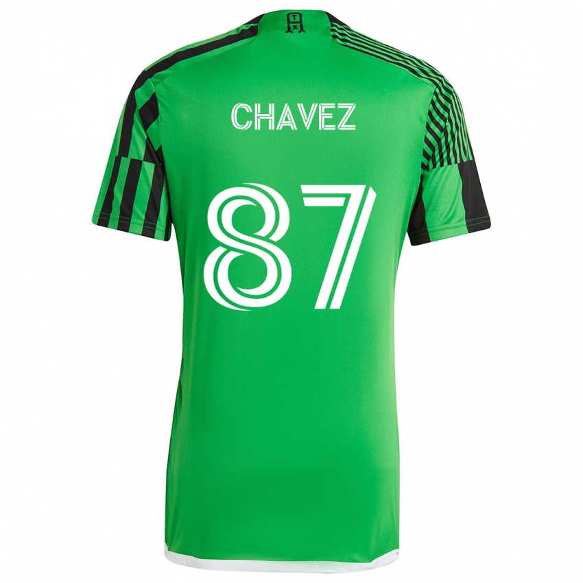 Niño Camiseta Alfonso Ocampo-Chávez #87 Verde Negro 1ª Equipación 2024/25 La Camisa Chile