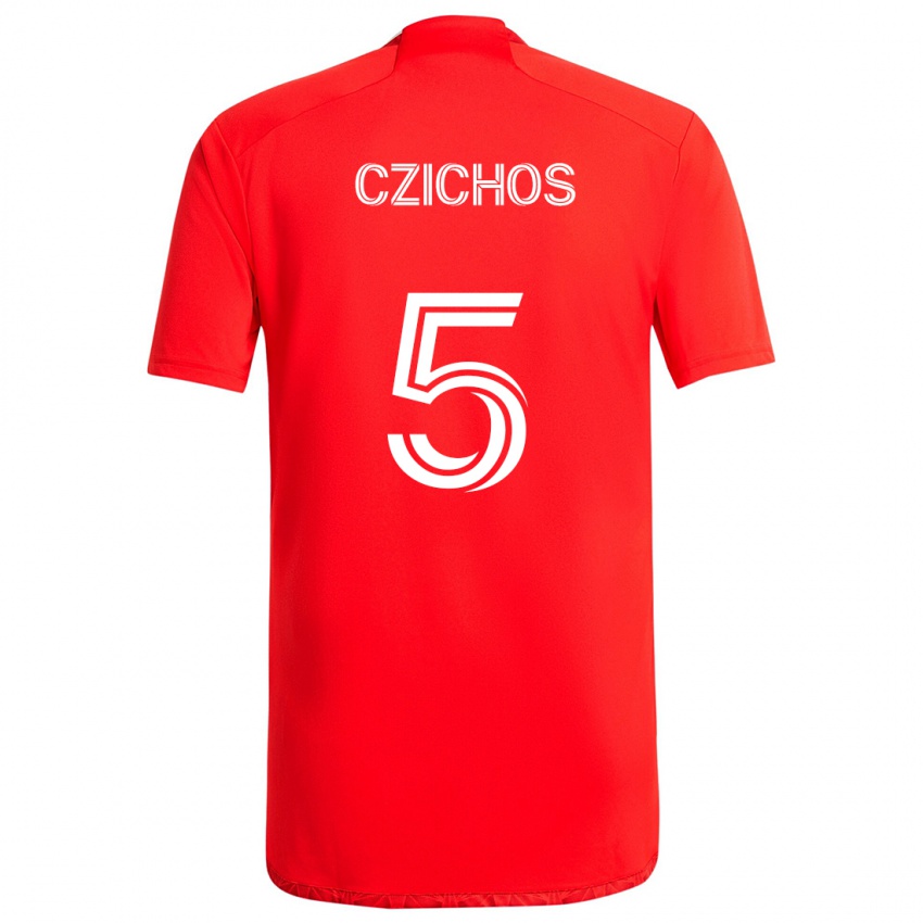 Niño Camiseta Rafael Czichos #5 Rojo Blanco 1ª Equipación 2024/25 La Camisa Chile